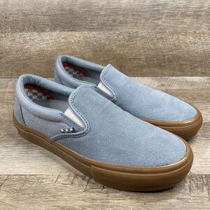 Vans Gray Slip-On Sneakers with Brown Sole